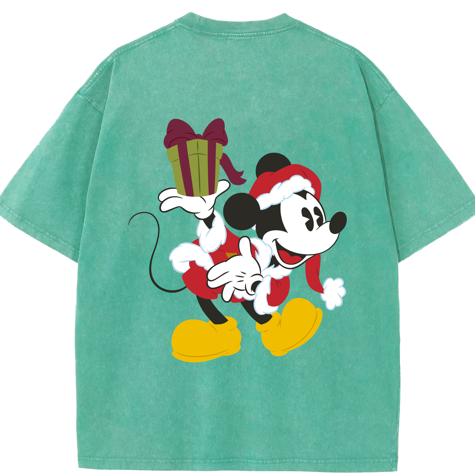（画像用） ミッキーマウス Mickey Mouse 綿100% ヴィンテージ風 半袖Tシャツ（背面プリント）